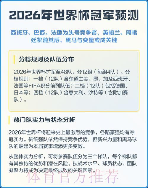 2026年世界杯赛事预测官方在线入口 2026年世界杯赛事预测官方在线入口